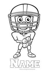 Colouring to customise Disguise Sport Carnival Super Bowl Team Sports