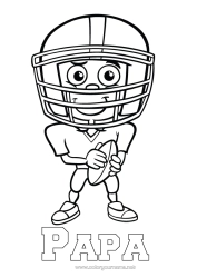 Colorear gratis Disfraz Sport Carnaval Super Bowl Deportes en equipo