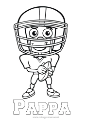 Fargeleggingssiden for barn Kostyme Sport Karneval Super Bowl Lagidrett