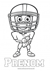 Coloriage gratuit Déguisement Sport Carnaval Super Bowl Sports d'équipe