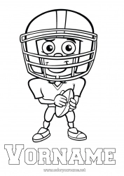 Malvorlage anpassen Verkleidung Sport Karneval Super Bowl Mannschaftssportarten