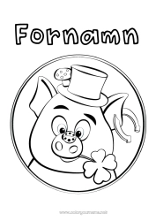 Gratis teckning Gris Tur Gårdsdjur