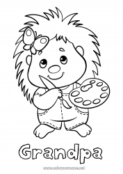 Child coloring page Cute Hedgehog Art Animal Forest animals Artistic Professions