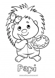 Coloriage enfant Mignon Hérisson Art Animal Animaux de la forêt Métiers de l'art