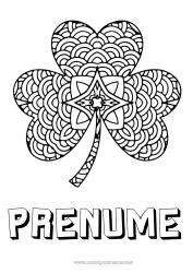 Pagină de colorat personalizată Mandala Trifoi Irlanda Celtic