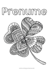 Pagină de colorat personalizată Mandala Trifoi
