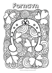 Gratis fargelegging Mandala Klover Irland Hestesko Keltisk