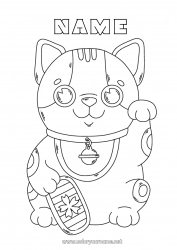 Free drawing Cat Luck Japan Maneki Neko Dog and cat