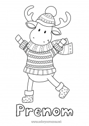 Coloriage gratuit Hiver Mouton Renne Lutins de Noël Animaux de la ferme Animaux de la forêt Pull over