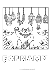 Gratis teckning Katt Kinesisk lykta Tur Japan Maneki Neko Hundar och katter