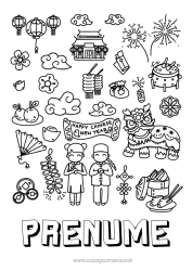 Pagină de colorat gratuită Anul Nou Chinezesc