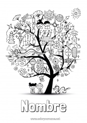 Dibujo libre Año Nuevo chino Árbol