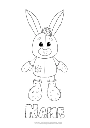 Free colouring Rabbit Animal Forest animals Games and toys Soft toy