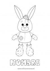 Colorear gratis Conejo Animales Animales del bosque Juegos y juguetes Peluche