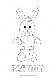 Coloriage gratuit Lapin Animal Animaux de la forêt Jeux et jouets Peluche