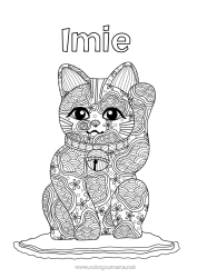 Rysunek za darmo Mandala Szansa Japon Maneki Neko
