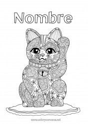 Dibujo libre Mandala Suerte Japón Maneki Neko