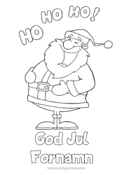 Färgläggningssida att anpassa Jultomten Jul God Jul!