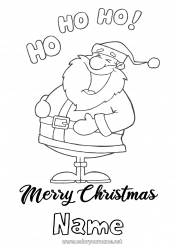 Free coloring Santa Claus Christmas