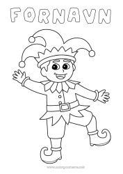 Farvelægningssiden tilpasning Kostume Carnival Fastelavn Joker Harlekin