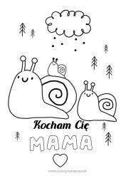 Kolorowanka dla dziecka Tata Mama Kocham cię. Zwierzę Ślimak 