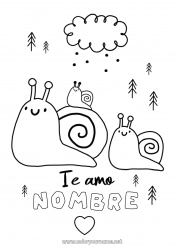 Dibujo libre Papá Mamá Te amo Animales Caracol Mensaje 