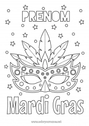 Coloriage gratuit Masque Carnaval Mardi gras