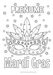 Desen liber de colorat Mască Carnaval Marțea Grasă
