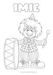 Kolorowanka za darmo Przebranie Klown Karnawał Tłusty wtorek Cyrk