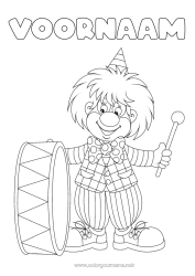 Gratis tekening Vermomming Clown Carnaval Vastenavond Circus