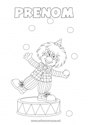 Coloriage gratuit Déguisement Clown Carnaval Mardi gras Cirque