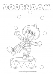 Gratis tekening Vermomming Clown Carnaval Vastenavond Circus