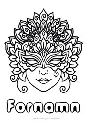 Gratis teckning Mask Karneval Fettisdagen
