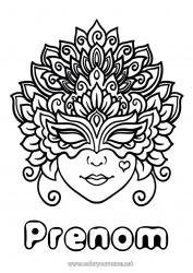 Dessin gratuit Masque Carnaval Mardi gras