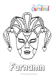 Gratis teckning Mask Karneval Joker Italien