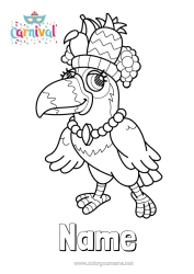 Colouring to customise Bird Animal Carnival Parrot Brazil Birds And Flying Mammals