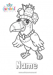 Coloring to customize Bird Animal Carnival Parrot Brazil Flying birds and mammals