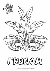 Dessin gratuit Masque Carnaval Mardi gras