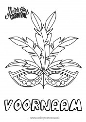 Gratis tekening Masker Carnaval Vastenavond