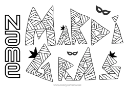 Free colouring Carnival Mardi Gras