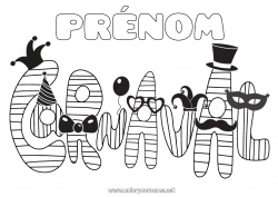 Coloriage gratuit Déguisement Carnaval Mardi gras