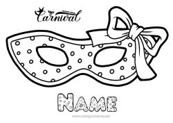 Colouring to customise Mask Carnival Mardi Gras
