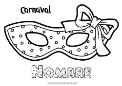 Colorear para personalizar Careta Carnaval Martes de Carnaval