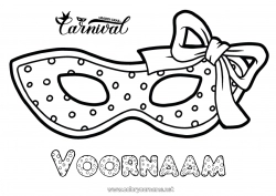 Kleurplaat aanpassen Masker Carnaval Vastenavond