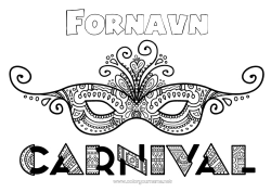 Gratis farvelægning Maske Carnival