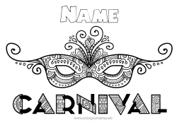 Free colouring Mask Carnival