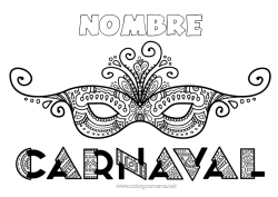 Colorear gratis Careta Carnaval