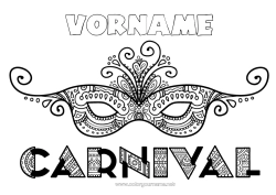 Kostenlose Zeichnung Maske Karneval