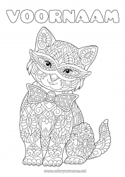 Gratis tekening Kat Mandala Dier Carnaval Complex Kleurplaten Honden en katten