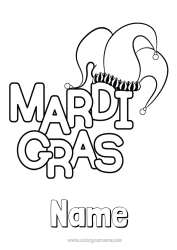 Free colouring Carnival Mardi Gras Joker